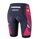 NICEWIN Radlerhose Damen mit Sitzpolster 4D Gepolstert Fahrradhose kurz Sporthose Atmungsaktive...