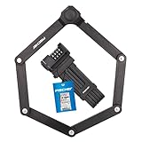 FISCHER Faltschloss Fahrrad Protec FN85, 4-fach Zahlenwalze mit 10.000 Zahlenkombinationen,...