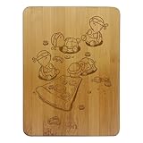 Pizzaliebhaber Turtles Bambus-Schneidebrett Lebensmittel-Design, Küchen-Schneidebrett (24,8 x 17,1...