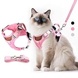 LUOJINYI Verstellbares Katzengeschirr mit Leine Ausbruchsicher, Katze Brustgeschirr mit...