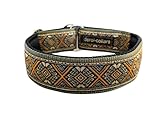 Schmuck Hundehalsband mit Polsterung Zugstopp-Halsband Martingale 4cm breit verstellbar (bis 38cm...