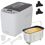 Arebos Brotbackautomat 1500g | mit 15 Programmen | 2 Knethaken | Timer | LCD Display | 3...