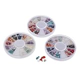 F Fityle 5x3Box 3D Nagel Dekoration Strass Harz Tipps Nail Art Designs 0,2 0,5 cm, 6 STK.