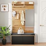 HAUSPROFI Garderobe Set, 5-in-1 Flur Garderoben Komplettprogramme, mit Spiegel Schuhschrank...