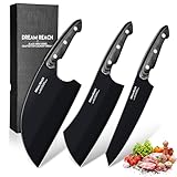 Dream Reach Messer Set Scharfe - 3-teilig Küchenmesser Set Full Tang Knife Set Hackmesser,...