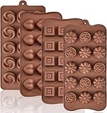 Socluer 4 Stück Silikon Pralinenform, 3D Schokoladenformen, BPA Frei und Antihaftbeschichtet, für...