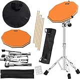 Slint Übungs Drum Pad Snare Drum Stand & Schlagzeug Sticks - Doppelseitiges 30 cm Drum Pad Set & 10...