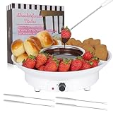 Elektrisches Fondue-Set mit 4 Gabeln Butterwärmer Set, Schmelztopf für Käse, Schokolade und Tapas