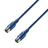 Adam Hall Cables 3 STAR MIDI 0075 BLU Midikabel 5-Pol | 0.75 m