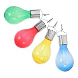 Vaguelly 4 Stück Solarbetriebene Wetterfeste Candy farbige LED glühbirnen Hängend Außen für...