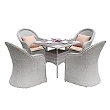 Gartenmöbel, Tisch und Stühle, Balkonmöbel aus Rattan, fünfteilige Kombination, Villa Veranda,...