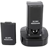Antiook Ladestation mit Doppel-Ladegerät mit 2 Stück, 4800 mAh, wiederaufladbarer Akku, LED,...