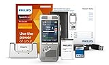 Philips DPM8200 Digitales Diktiergerät, Bedienung per Schiebeschalter, 3D-Mikrofon für ausgez....