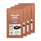 by Amazon Espresso Crema Gemahlener Röstkaffee, 1kg (4 Packs of 250g), Rainforest...