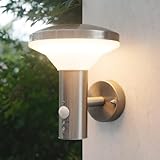 NBHANYUAN Lighting LED Aussenleuchte mit Bewegungsmelder Aussenwandleuchten für Balkon Silber...