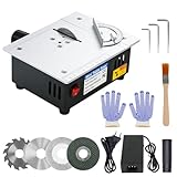 Mini Tischkreissäge 96W Multifunktionale Tischkreissäge mit 4 Klingen Präzisions Tischsäge...