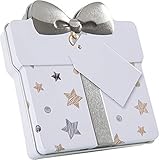 Gutscheindose Geschenkdose Dose für Gutschein schön verpacken, Verpackung für Gutschein (Silber)