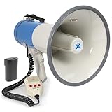 Vonyx MEG065 Akku Megafon mit Sirene und Mikrofon, Aufnahmefunktion, 65 Watt, bis 1 KM, MP3, USB,...