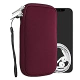 kwmobile Handytasche für Smartphones L - 6,5' - Neopren Handy Hülle Bordeaux - Handy Tasche 16,5 x...