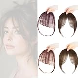 KASESSS 4 Stück Pony Haarteil, Clip in Pony Air, Fake Pony Modisches, Bangs Clip In mit Temple,...