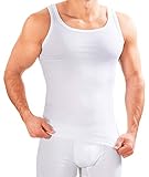 MERISH Herren Unterhemd 5er Pack Tank Top Feinripp Baumwolle Weiß T-Shirt 400 (L, 400 5er Pack...