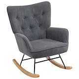 HollyHOME Schaukelsessel Samt Schaukelstuhl Sessel Wohnzimmer Relaxsessel, Ohrensessel Loungesessel...
