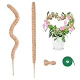 2 Stück 60CM Moosstab Monstera, Garden Sage Biegsame Monstera Rankhilfe für Pflanzen, Kokos...