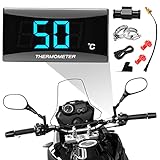 Universelles Motorrad Digitalthermometer mit 18/22 mm Adapter, Metallsonden Temperatursensor,...