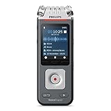 Philips VoiceTracer Audiorecorder Diktiergerät Musik Aufnahmegerät DVT6110 für Musik, Vorträge...