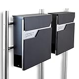 BITUXX® Design Doppel Standbriefkasten 16782 Briefkasten Briefkastenanlage Freistehender Postkasten...