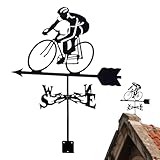 Wetterfahne für Garten – Windrichtungsanzeiger für Fahrradfahrer – Wetterhahn Dachpfahl...