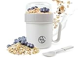 VESTAhome Müslibecher to go (520 ml + 230 ml) - auslaufsicherer Joghurtbecher to go mit Löffel &...