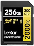 Lexar Professional 2000x SD Karte 256GB, SDXC UHS-II Speicherkarte ohne Lesegerät, Bis Zu 300MB/s...
