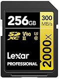 Lexar Professional 2000x SD Karte 256GB, SDXC UHS-II Speicherkarte ohne Lesegerät, Bis Zu 300MB/s...