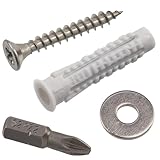 AERZETIX - Set mit 60 universellen Dübeln mit Kragen Ø6x30 mm aus Nylon + 60 Holzschrauben Ø4x30...