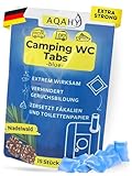 AQAHY Camping Toiletten Zusatz - Tabs Blue extra stark – Nadelwald WC Drops - Chemietoilette Tabs...