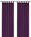 heimtexland ® Dekoschal mit Schlaufen und Kräuselband uni in lila HxB 175x140 cm BLICKDICHT aber...