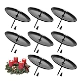 Chuner 8 STK Kerzenhalter Adventskranz, Kerzenhalter Metall mit Dorn, Schwarz, Ø 6 cm / 2.4 Zoll,...