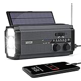 Nigecue Solar Radio, Tragbar Kurbelradio Dynamo Radio mit AM/FM, Eingebaute 5000mAh Wiederaufladbare...