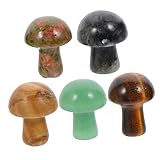 Yardenfun 5 Stück Teiliges Mini Steinpilz Deko Ornamente Naturstein Handgefertigte Kristall...