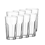 Leonardo Rock XL Longdrink-Glas 8er Set, großer Trink-Becher aus Glas, spülmaschinengeeignete...