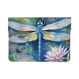 LRHCNZDCP Laptophülle mit lustigem Katzenmotiv und Vögeln bedruckt, 33 cm (13 Zoll), Leder,...