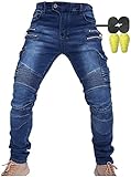 CBBI-WCCI Hombre Motocicleta Pantalones Moto Jeans Con Protección Motorcycle Biker Pants (XL=34W /...