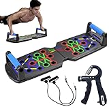 Portable Push Up Board Multi-Functional Foldable 28 in 1 Push Up Bar with Pull Rope&Hand Grips...