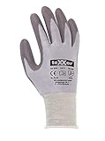 (12 Paar) teXXor Handschuhe Schnittschutz-Strickhandschuhe PU-Beschichtung 12 x grau/grau M