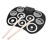 KIMISS Elektrisches Set mit 9 Übungskissen 3,5 Mm Silikon 7 10 Rhythmen 10 Demo -Songs Roll -Up...