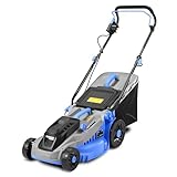 Kanwod KGALM-1638 Elektro Rasenmäher mit 38 cm Schnittbreite, 1600 W, 5-stufige...