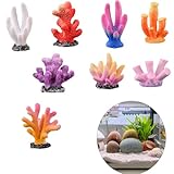 Bekecidi 8 Stück Mini Korallen Dekoration für Aquarien, Bunte künstliche Korallen aus Kunstharz...
