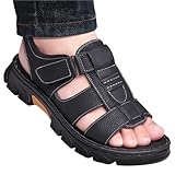 LYXYGMV Sandalen Herren Strandschuhe Hausschuhe Outdoor Rutschfeste Dicksohlen Leder Geeignet für...