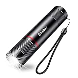 Blukar LED Taschenlampe Aufladbar, Superhelle Zoombare Mini Torch mit 4 Lichtmodi und Langer...
